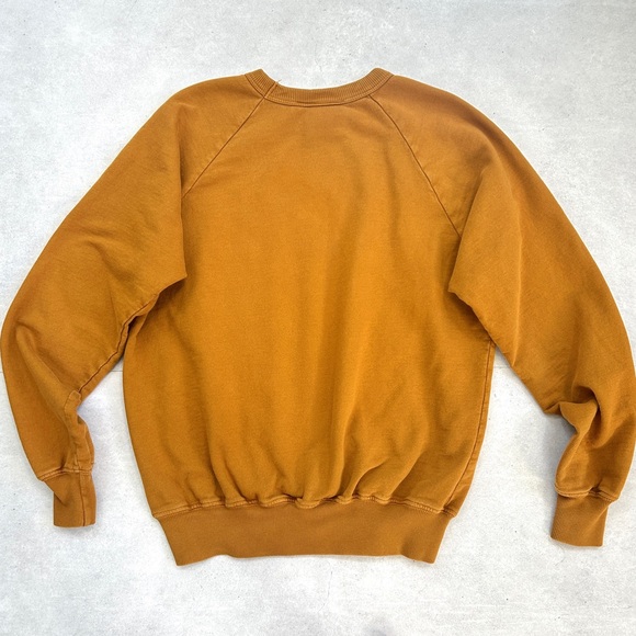 Big Bud Press Crewneck Sweatshirt Mustard Brown Embroidered Logo 100% Cotton XS - Picture 2 of 12